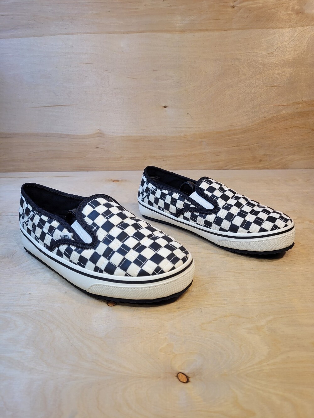 Vans Slip-Er 2 Checkerboard Black/Classic White Slip On Shoes Size 7M/8.5W - Picture 3 of 10